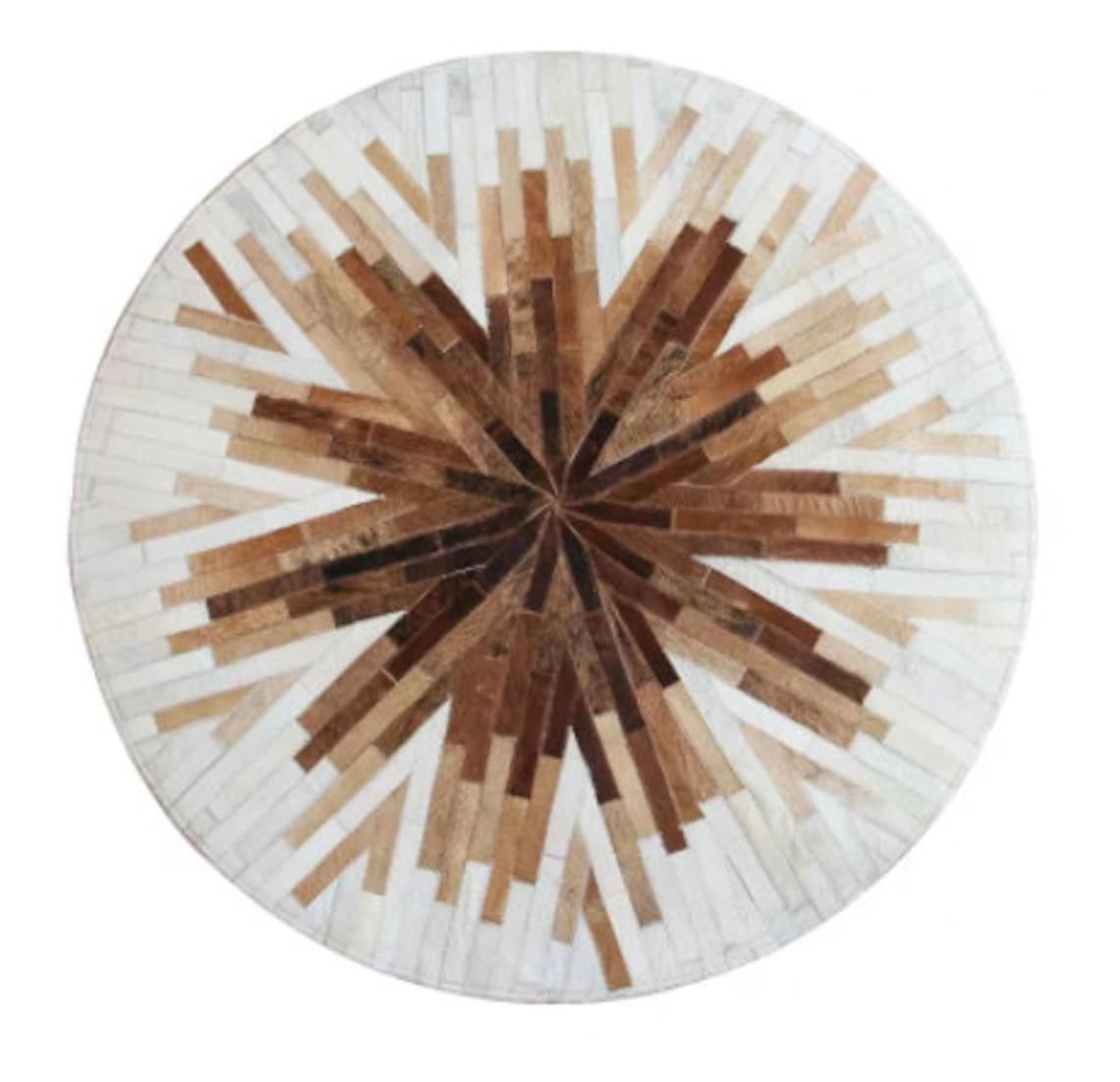 Handcrafted Natural Cowhide Patchwork Rug for Home Decor | Hair on Leather Cowhide Carpet | PR134