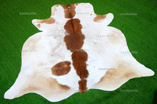 Load image into Gallery viewer, Large (5.5 X 6 ft.) EXACT As Photo, Brown White COWHIDE RUG | 100% Natural Cowhide Area Rug | Real Hair-on Cowhide Leather Rug | C488

