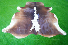 Load image into Gallery viewer, Large (5.3 X 6 ft.) EXACT As Photo, Tricolor COWHIDE RUG | 100% Natural Cowhide Area Rug | Real Hair-on Cowhide Leather Rug | C508
