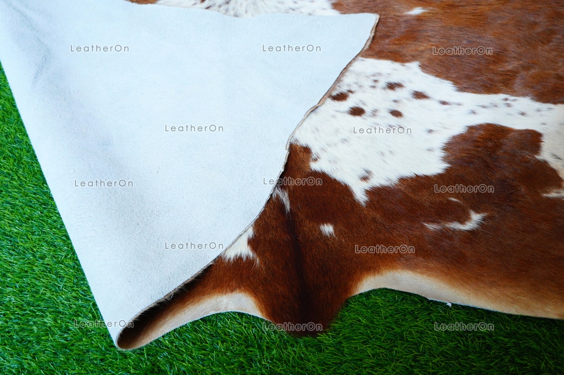 Medium (5 x 5.6 ft.) EXACT As Photo, Tricolor COWHIDE RUG | 100% Natural Cowhide Area Rug | Hair-on Cowhide Leather Rug | C512