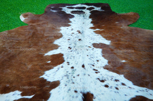 Medium (5 x 5.6 ft.) EXACT As Photo, Tricolor COWHIDE RUG | 100% Natural Cowhide Area Rug | Hair-on Cowhide Leather Rug | C512