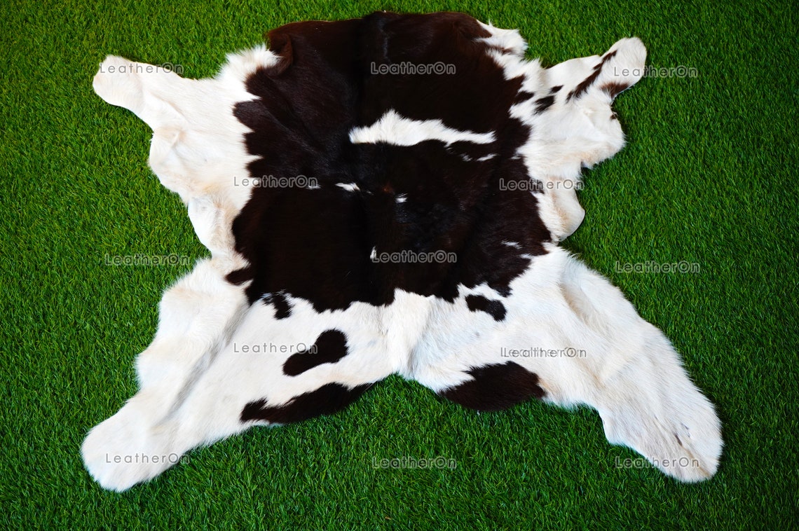 Calf Skin ( 3 X 2.5 ft. approx. ) !! 100% Natural Calf Skin Hair on Leather Area Rug | Hair on Calf Skin Leather Area Rug | CS21