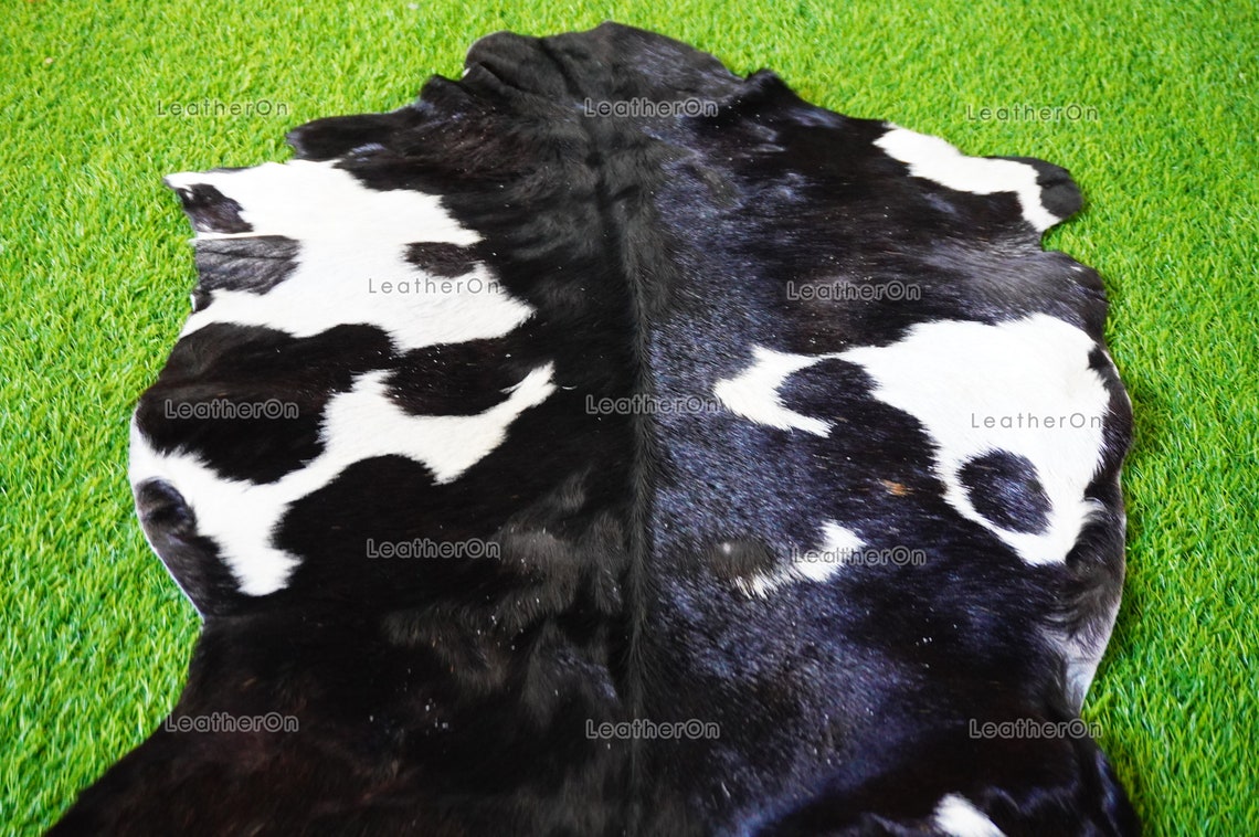 Goat Skin ( 3 ft. x 2.5 ft. approx.) Exact As Photo, 100% Natural Goat Skin | Real Hair on Goat Skin Leather Area Rug | GS59