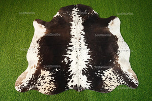 Small ( 4 x 4 ft.) EXACT As Photo, Black White COWHIDE RUG | 100% Natural Cowhide Rug | Hair-on Leather Cow Hide Rug | C540