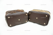 Load image into Gallery viewer, Cowhide Beauty Box Bag | 100% Natural Cowhide Top Handle Bag | Real Hair On Cowhide Leather Ladies Bag | BOX04
