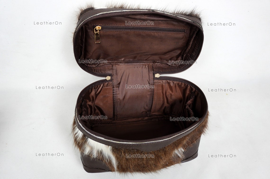Cowhide Beauty Box Bag | 100% Natural Cowhide Top Handle Bag | Real Hair On Cowhide Leather Ladies Bag | BOX04