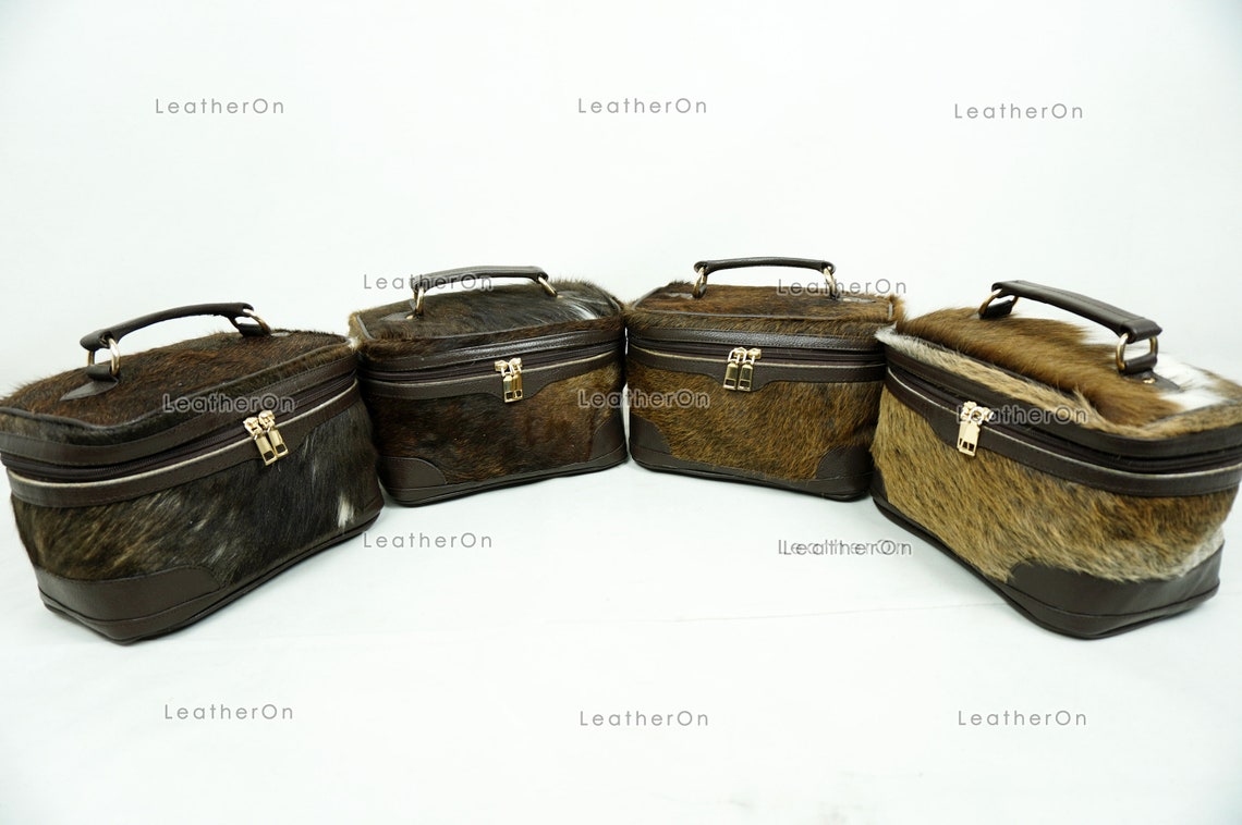 Cowhide Beauty Box Bag | 100% Natural Cowhide Top Handle Bag | Real Hair On Cowhide Leather Ladies Bag | BOX04