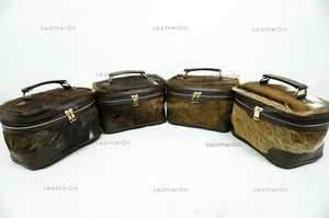 Cowhide Beauty Box Bag | 100% Natural Cowhide Top Handle Bag | Real Hair On Cowhide Leather Ladies Bag | BOX04