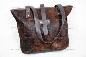 Brindle Cowhide Shoulder Bag | 100% Natural Hair on Cowhide Leather Handbag | Real Cow Skin Ladies Shoulder Bag | CSB02
