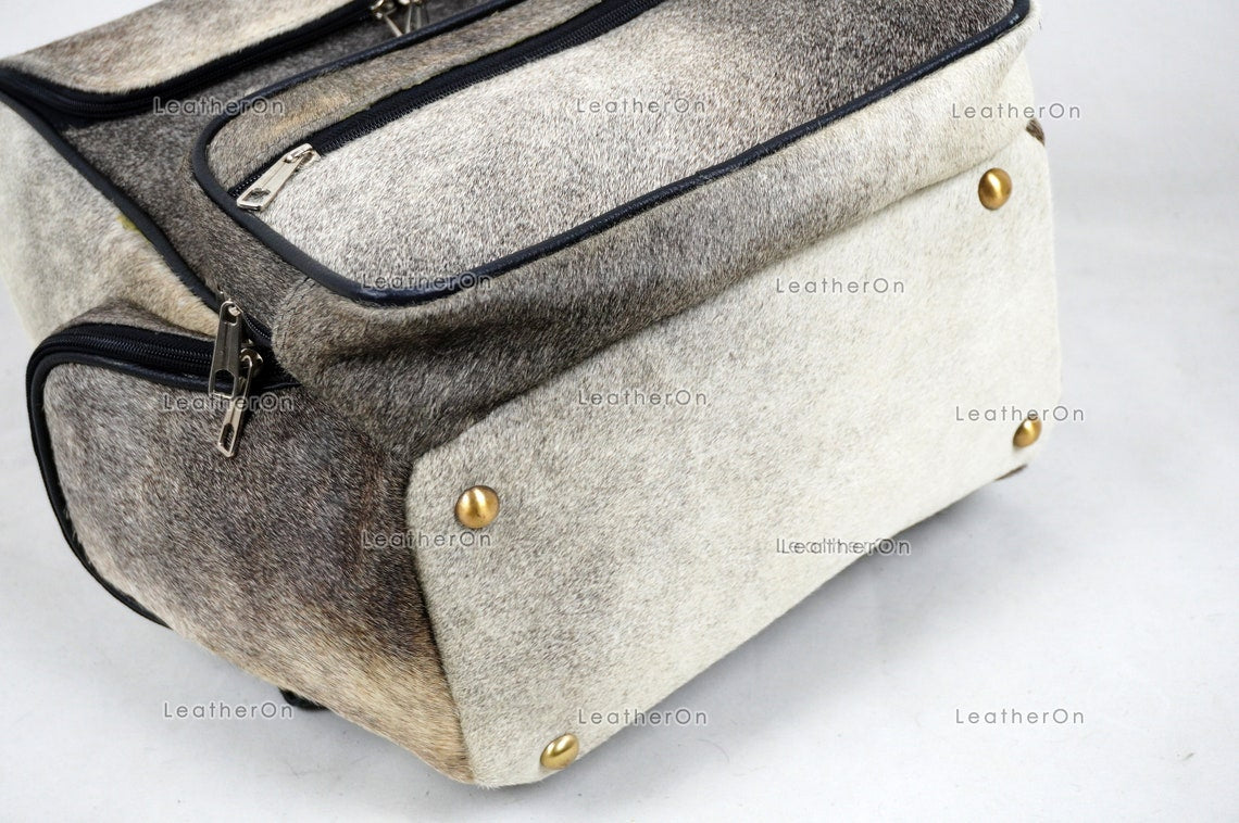 Large! Natural Cowhide Backpack | 100% Real Hair On Cowhide Leather Backpack | Cowhide Shoulder Bag | Hair on Leather Backpack | BP22