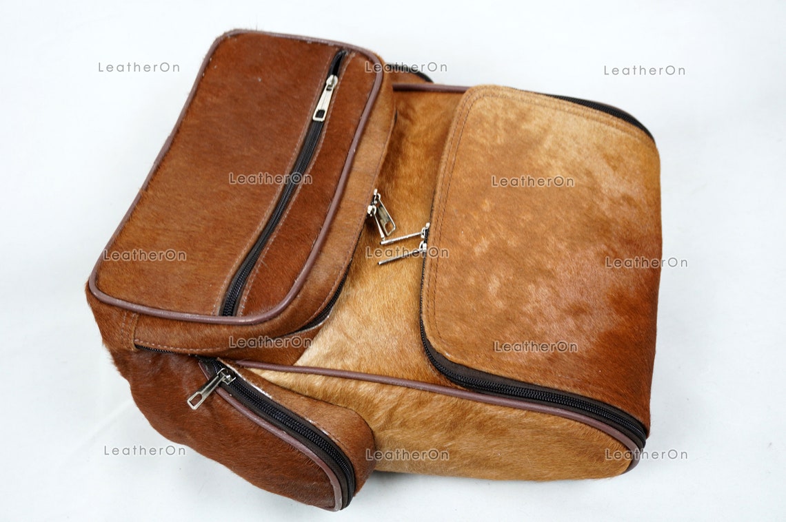 Natural Cowhide Backpack | 100% Real Hair On Cowhide Leather Backpack | Cowhide Shoulder Bag | Hair on Leather Backpack | BP28