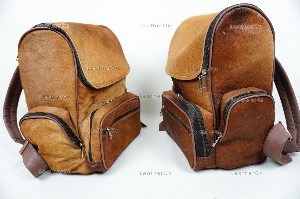 Natural Cowhide Backpack | 100% Real Hair On Cowhide Leather Backpack | Cowhide Shoulder Bag | Hair on Leather Backpack | BP28