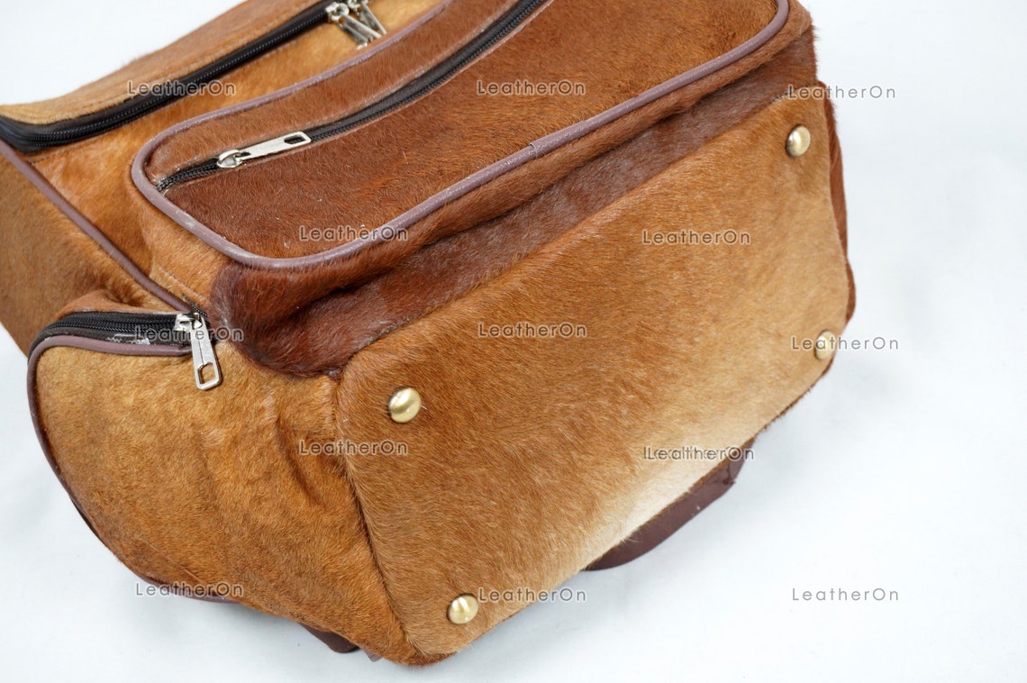 Natural Cowhide Backpack | 100% Real Hair On Cowhide Leather Backpack | Cowhide Shoulder Bag | Hair on Leather Backpack | BP28