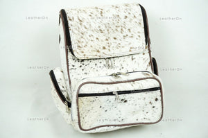 Natural Cowhide Backpack | 100% Real Hair On Cowhide Leather Backpack | Cowhide Shoulder Bag | Hair on Leather Backpack | BP29