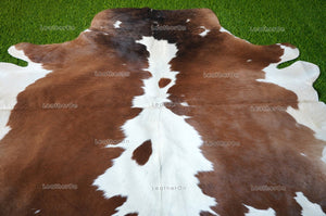 Small ( 4 X 4.4 ft.) EXACT As Photo, Tricolor COWHIDE Area RUG | 100% Natural Cowhide Rug | Hair-on Leather Cow Hide Rug | C567