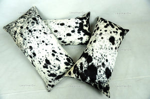 Cowhide Pillows Covers (12X 24 inch) 100% Natural Hair on Cowhide Leather Pillow Cases Real Cowhide Cushion Covers | PLW219