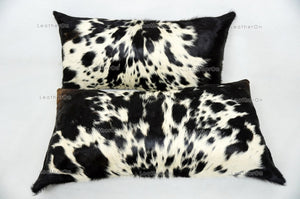 Cowhide Pillows Covers (12X 24 inch) 100% Natural Hair on Cowhide Leather Pillow Cases Real Cow Skin Cushion Covers | PLW221