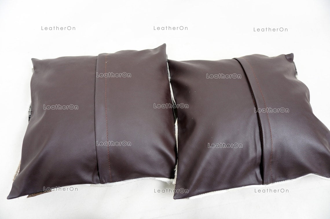 Cowhide Patchwork Pillows Covers 100% Natural Hair on Cowhide Leather Pillow Cases Real Cow Skin Cushion Covers | PLW222