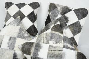 Cowhide Patchwork Pillows Covers 100% Natural Hair on Cowhide Leather Pillow Cases Real Cowhide Cushion Covers | PLW223