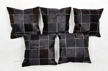 Load image into Gallery viewer, Cowhide Patchwork Pillows Covers 100% Natural Hair on Cowhide Leather Pillow Cases Real Cowhide Cushion Covers | PLW225
