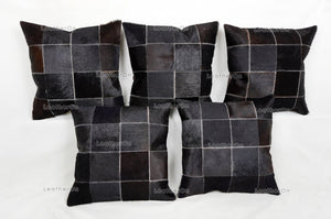 Cowhide Patchwork Pillows Covers 100% Natural Hair on Cowhide Leather Pillow Cases Real Cowhide Cushion Covers | PLW225
