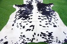 Load image into Gallery viewer, Small (4.3 X 4.6 ft.) EXACT As Photo, Black White COWHIDE Area RUG | 100% Natural Cowhide Rug | Hair-on Leather Cow Hide Rug | C601
