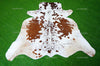 Small ( 4.5 x 4.9 ft.) EXACT As Photo, Tricolor COWHIDE RUG | 100% Natural Cowhide Area Rug | Hair-on Leather Cow Hide Rug | C506