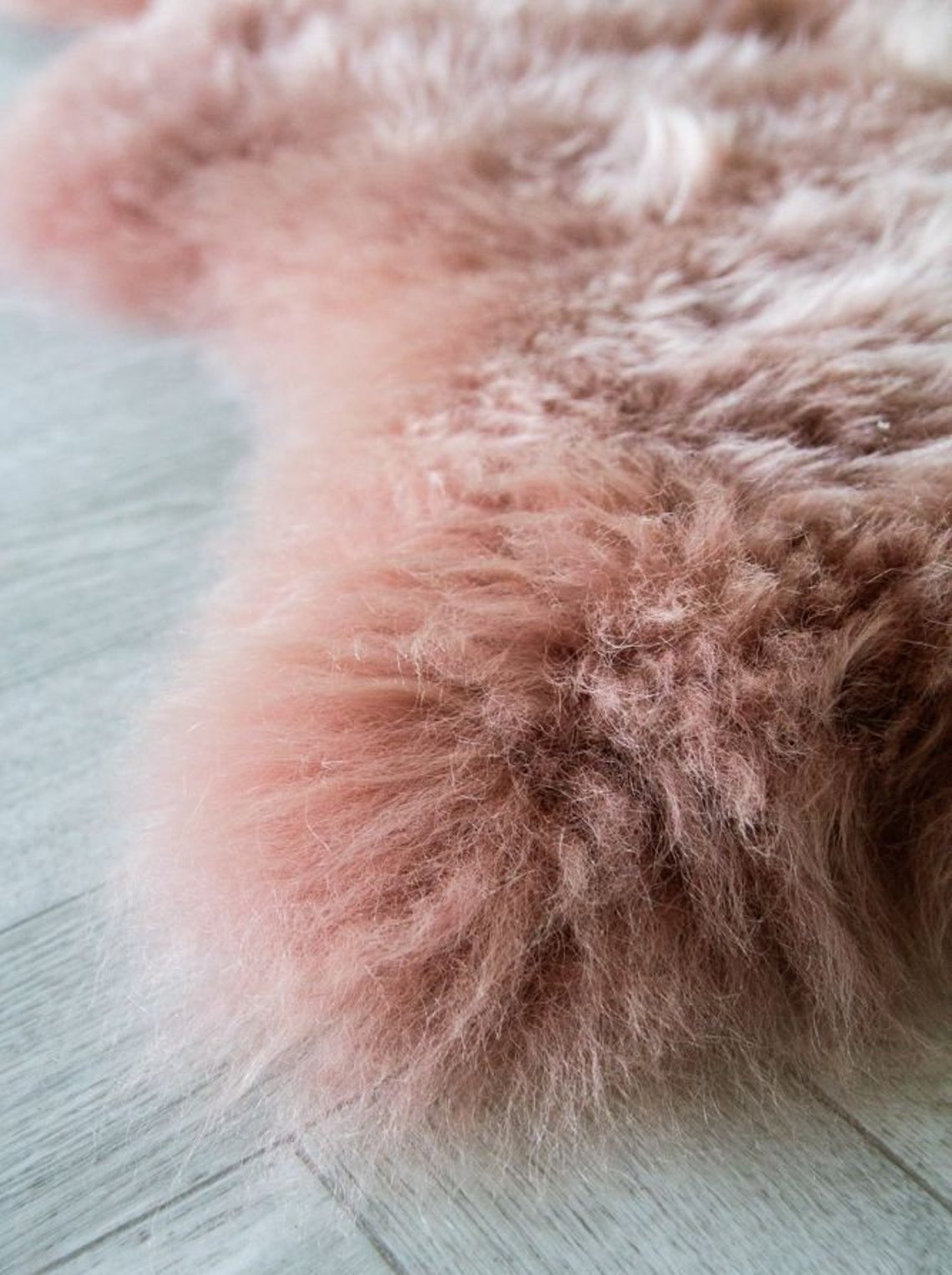 Genuine Australian Light Pink SHEEPSKIN Rug 100% Natural Real Sheepskin Fur Area Rug (3 x 2 ft. approx.)