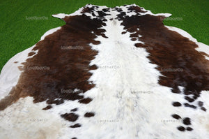 XLARGE (6 X 6 ft.) Exact As Photo, Brown White COWHIDE RUG | 100% Natural Cowhide Rug | Hair-on Leather Cow Hide Rug | C607