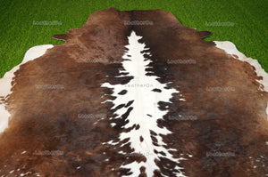 Small ( 4.7 x 4.9 ft.) EXACT As Photo, Tricolor COWHIDE Area RUG | 100% Natural Cowhide Rug | Hair-on Leather Cow Hide Rug | C543
