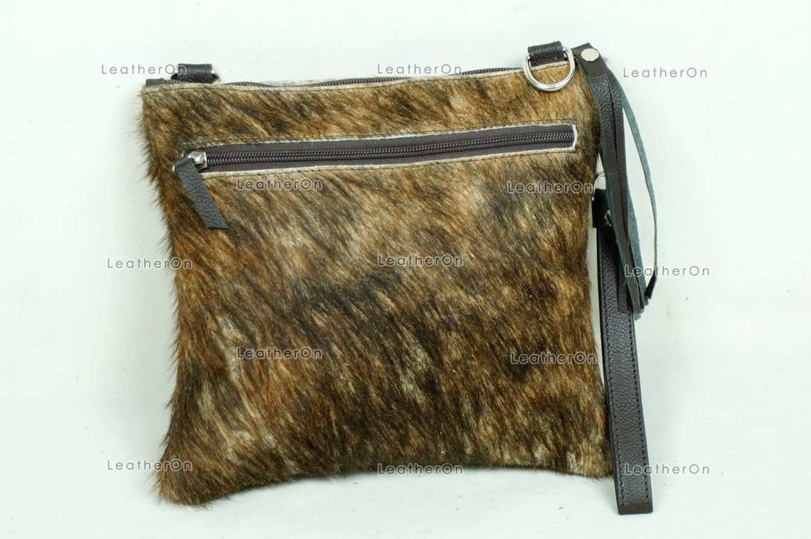Natural Cowhide Cross body Bags with Strap | 100% Real Hair On Cowhide Leather Wristlet Bags | Genuine Cow skin Ladies Handbags | CB6