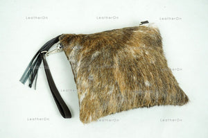 Natural Cowhide Cross body Bags with Strap | 100% Real Hair On Cowhide Leather Wristlet Bags | Genuine Cow skin Ladies Handbags | CB6