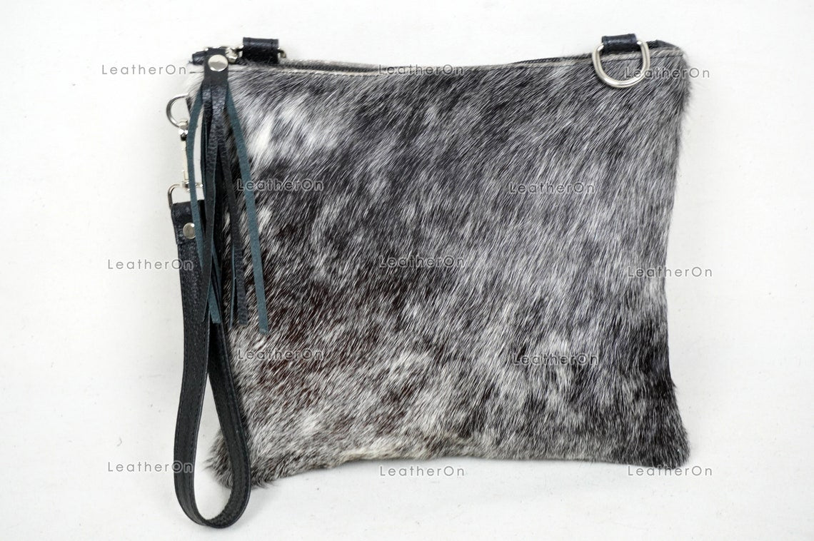 Natural Cowhide Cross body Bags with Strap | 100% Real Hair On Cowhide Leather Wristlet Bags | Genuine Cow skin Ladies Handbags | CB9