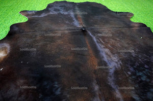 XLARGE (6 X 5.9 ft.) Exact As Photo, Black COWHIDE RUG | 100% Natural Cowhide Rug | Hair-on Leather Cow Hide Rug | C652