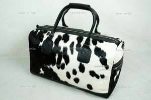 Natural Cowhide Duffel Bag Hair On Leather TRAVEL Bag Real Cow hide Luggage Bag Original Cow Skin Duffel Bag | DB31