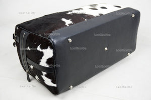 Natural Cowhide Duffel Bag Hair On Leather TRAVEL Bag Real Cow hide Luggage Bag Original Cow Skin Duffel Bag | DB31