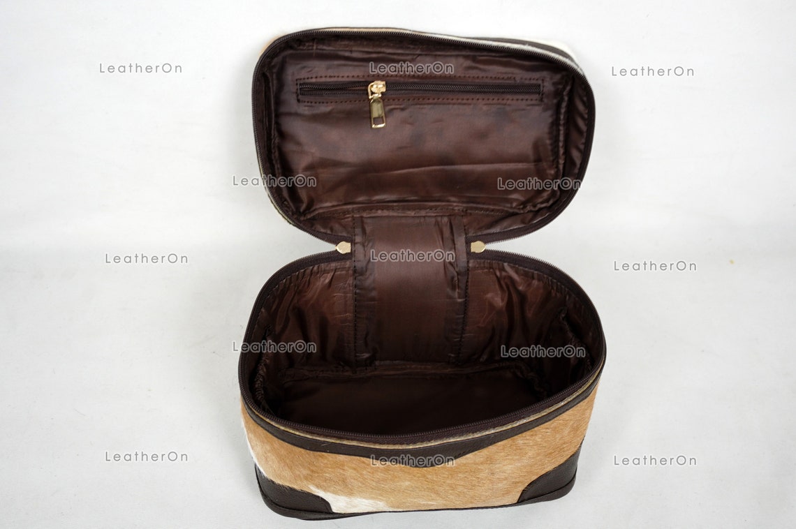 Cowhide Beauty Box Bag | 100% Natural Cowhide Top Handle Bag | Real Hair On Cowhide Leather Ladies Bag | BOX05