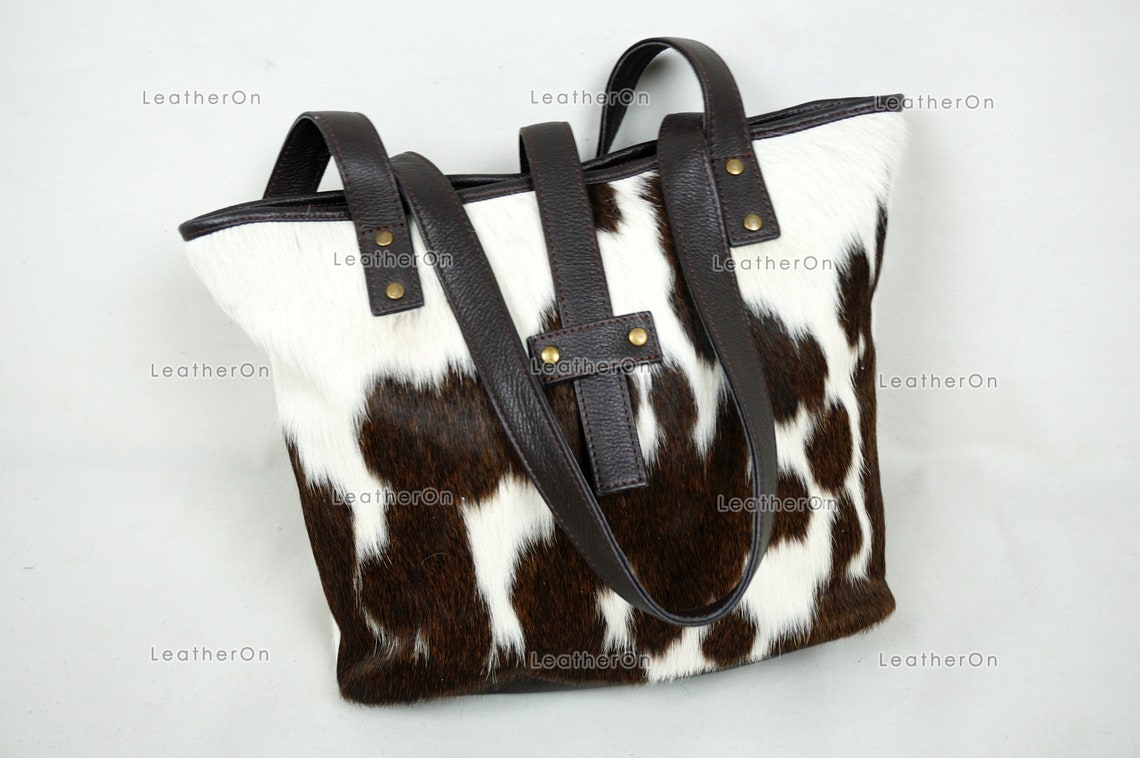 Cowhide Shoulder Bag | 100% Natural Hair on Cowhide Leather Handbag | Real Cow Skin Ladies Shoulder Bag | Exact as Photo | CSB01