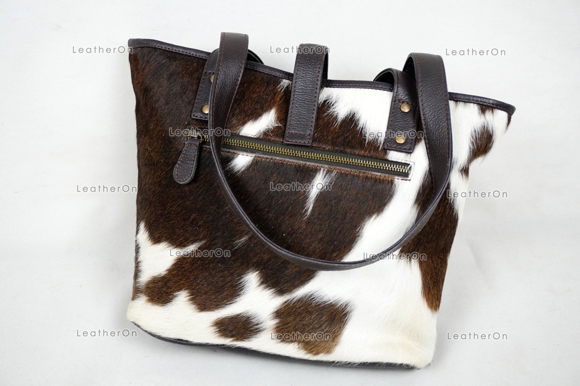 Cowhide Shoulder Bag | 100% Natural Hair on Cowhide Leather Handbag | Real Cow Skin Ladies Shoulder Bag | Exact as Photo | CSB01