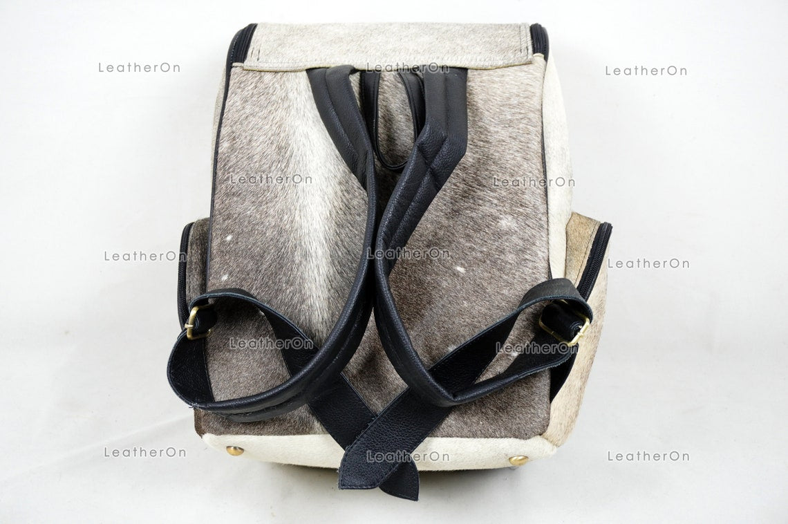 Large! Natural Cowhide Backpack | 100% Real Hair On Cowhide Leather Backpack | Cowhide Shoulder Bag | Hair on Leather Backpack | BP22