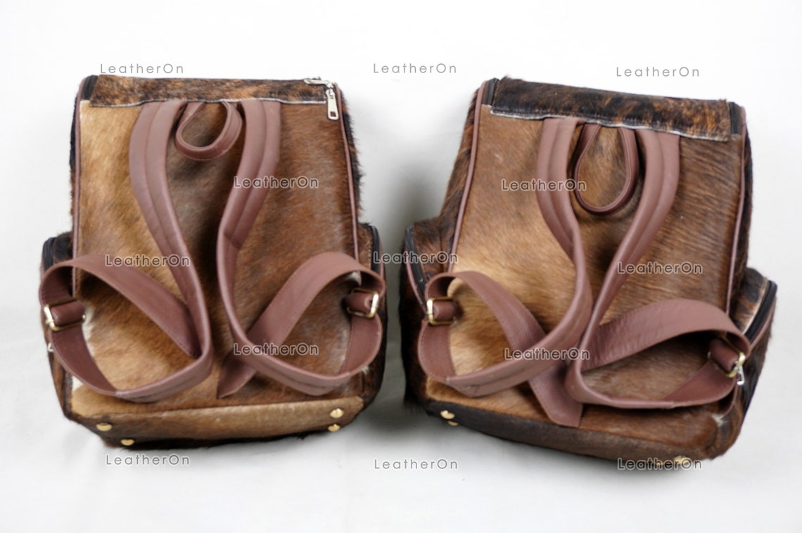 Natural Cowhide Backpack | 100% Real Hair On Cowhide Leather Backpack | Cowhide Shoulder Bag | Hair on Leather Backpack | BP24