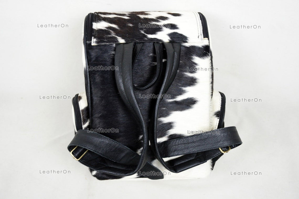 Natural Cowhide Backpack | 100% Real Hair On Cowhide Leather Backpack | Cowhide Shoulder Bag | Hair on Leather Backpack | BP26
