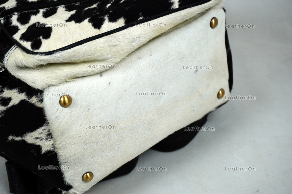 Natural Cowhide Backpack | 100% Real Hair On Cowhide Leather Backpack | Cowhide Shoulder Bag | Hair on Leather Backpack | BP26