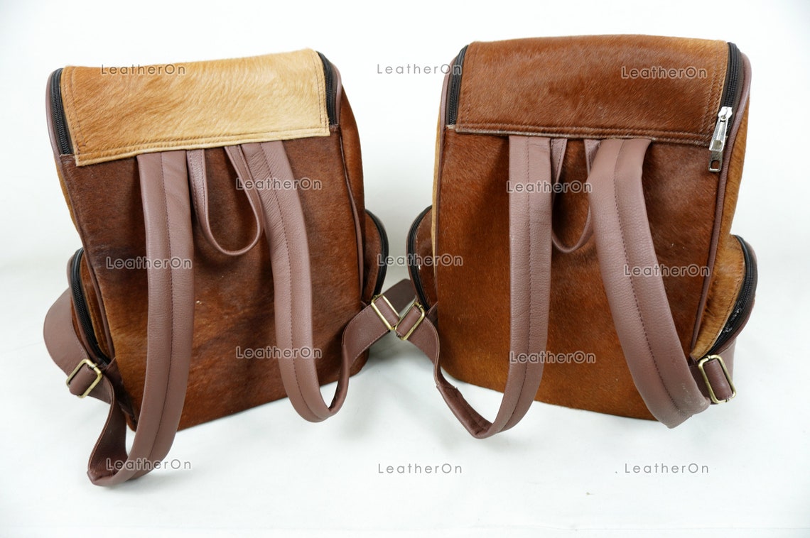 Natural Cowhide Backpack | 100% Real Hair On Cowhide Leather Backpack | Cowhide Shoulder Bag | Hair on Leather Backpack | BP28