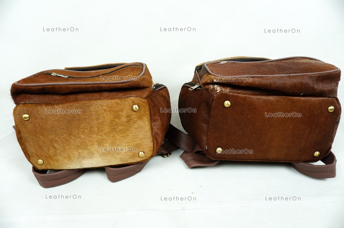 Natural Cowhide Backpack | 100% Real Hair On Cowhide Leather Backpack | Cowhide Shoulder Bag | Hair on Leather Backpack | BP28