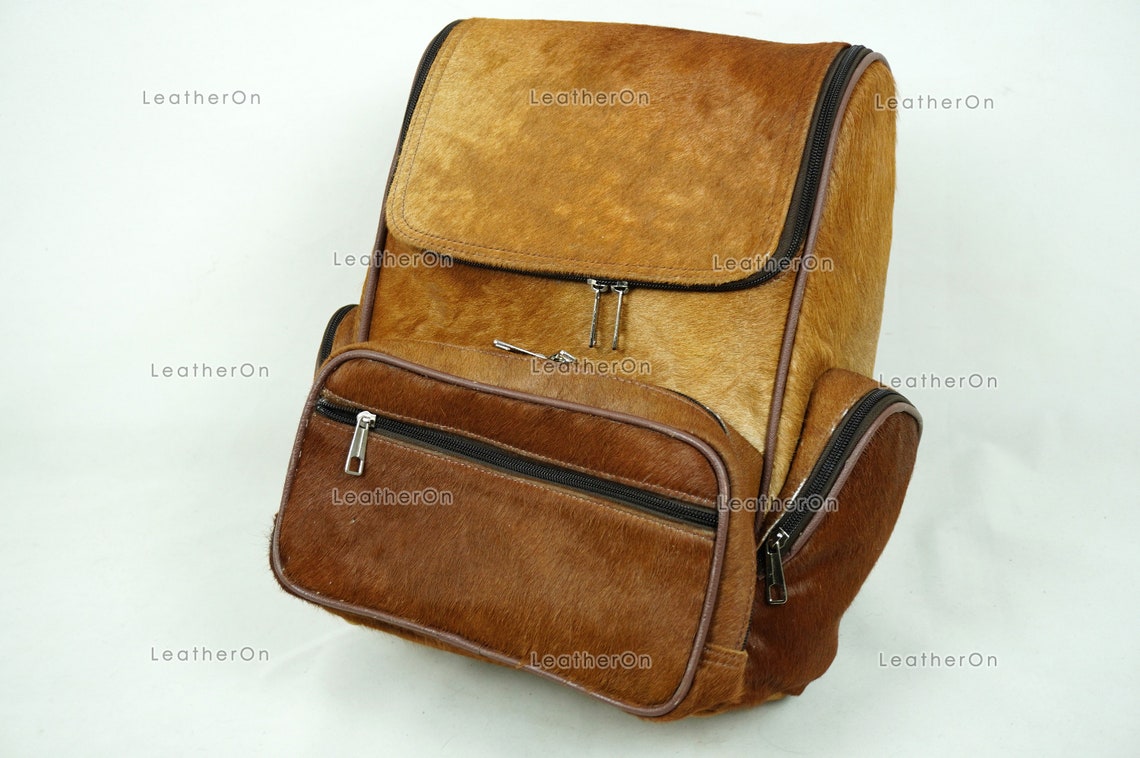 Natural Cowhide Backpack | 100% Real Hair On Cowhide Leather Backpack | Cowhide Shoulder Bag | Hair on Leather Backpack | BP28