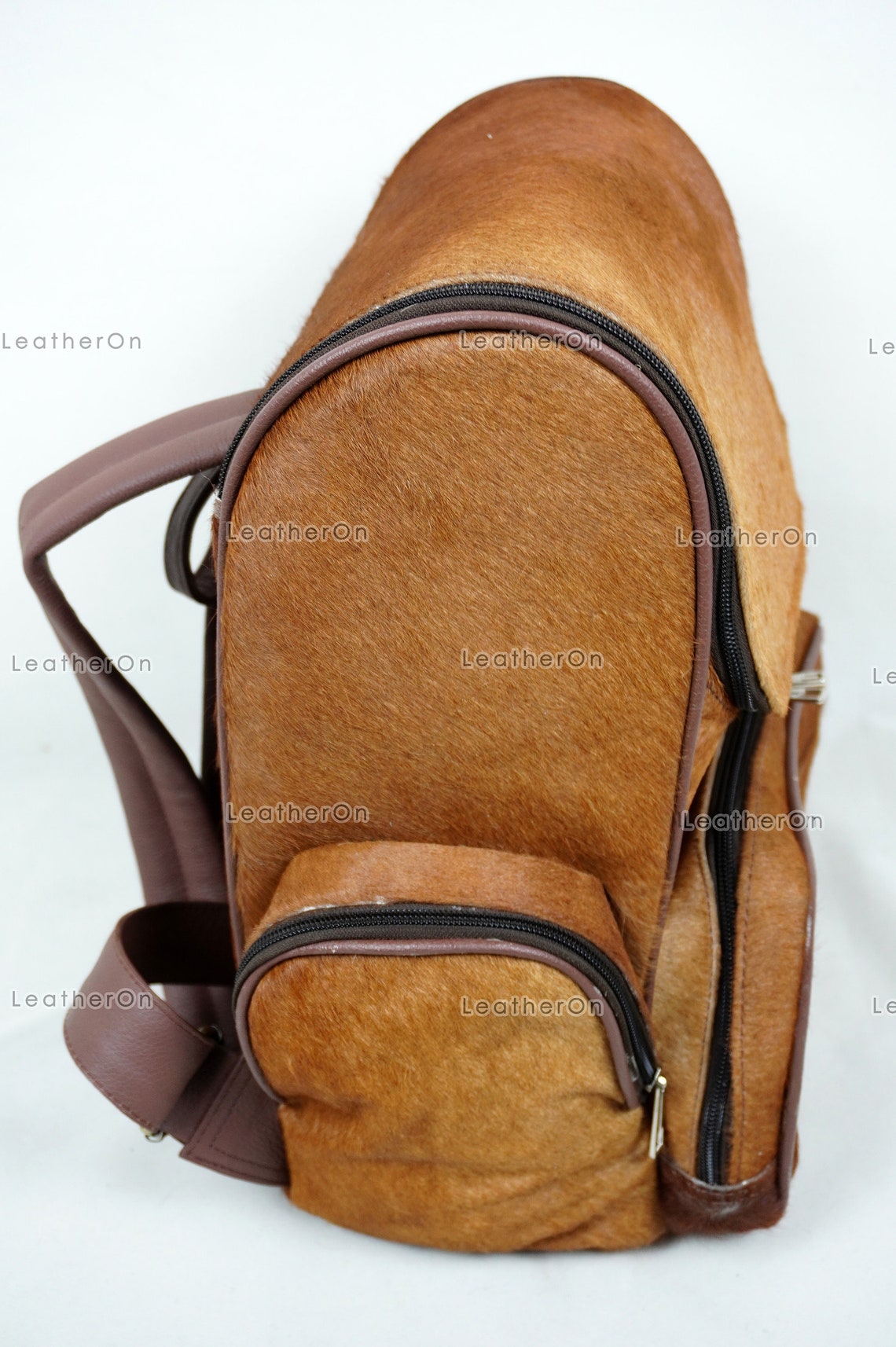 Natural Cowhide Backpack | 100% Real Hair On Cowhide Leather Backpack | Cowhide Shoulder Bag | Hair on Leather Backpack | BP28