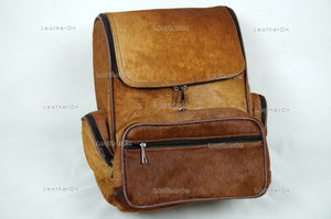 Natural Cowhide Backpack | 100% Real Hair On Cowhide Leather Backpack | Cowhide Shoulder Bag | Hair on Leather Backpack | BP28