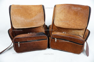 Natural Cowhide Backpack | 100% Real Hair On Cowhide Leather Backpack | Cowhide Shoulder Bag | Hair on Leather Backpack | BP28