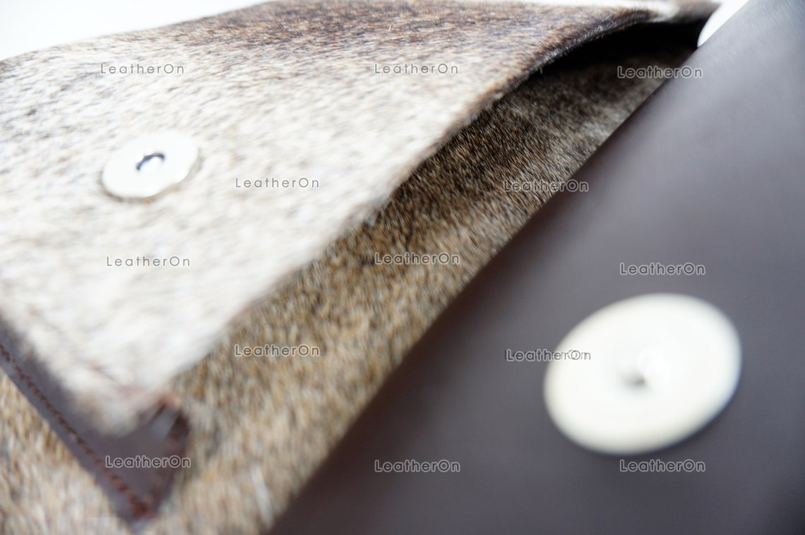 Cowhide Laptop Briefcase Bag | Natural Cowhide Office Satchel Bag | Cowhide Messenger Bag | Cowhide File Bag | Documents Bag | OB21